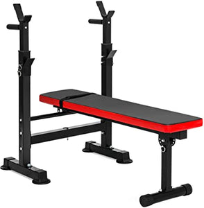 Best Choice Products Adjustable Folding Fitness Barbell Rack and Weight Bench for Home Gym, Strength Training